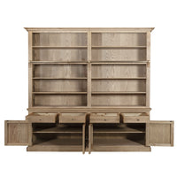 Hamptons Halifax Open Extendable Bookcase with Ladder 250-368cm