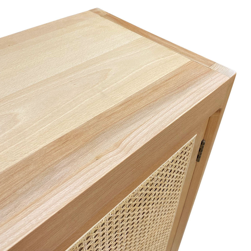 Contemporary Scandinavian Nordic Rattan Storage Cabinet