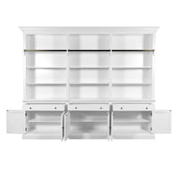 Hamptons Halifax 3 Bay Buffet and Hutch Bookcase with Ladder