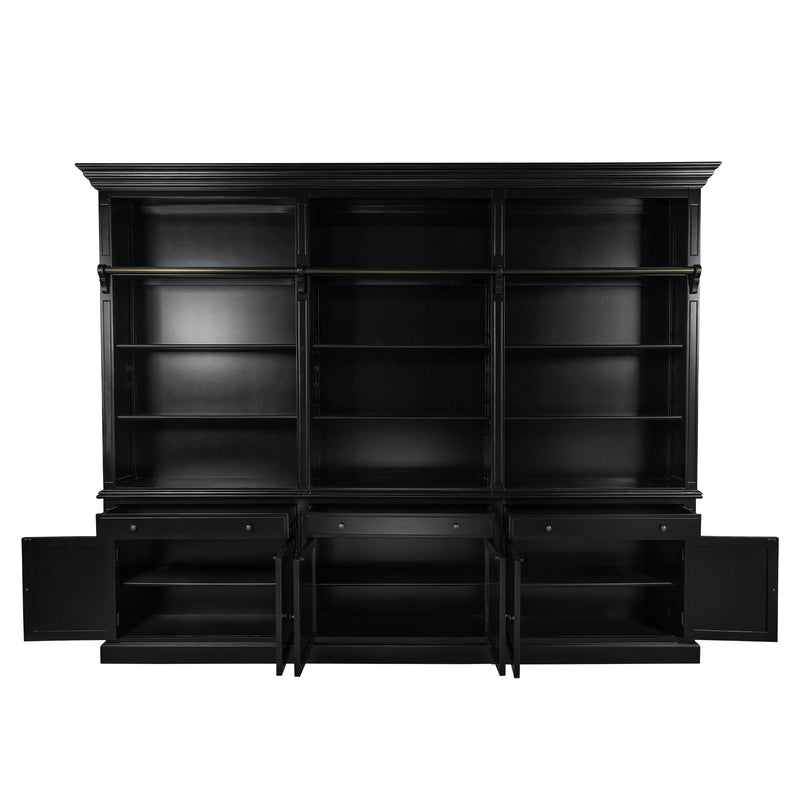 Hamptons Halifax 3 Bay Buffet and Hutch Bookcase with Ladder