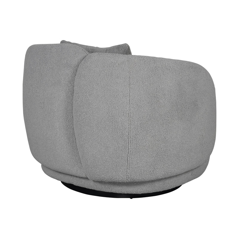 Tulip Blossom Boucle Swivel Lounge Armchair