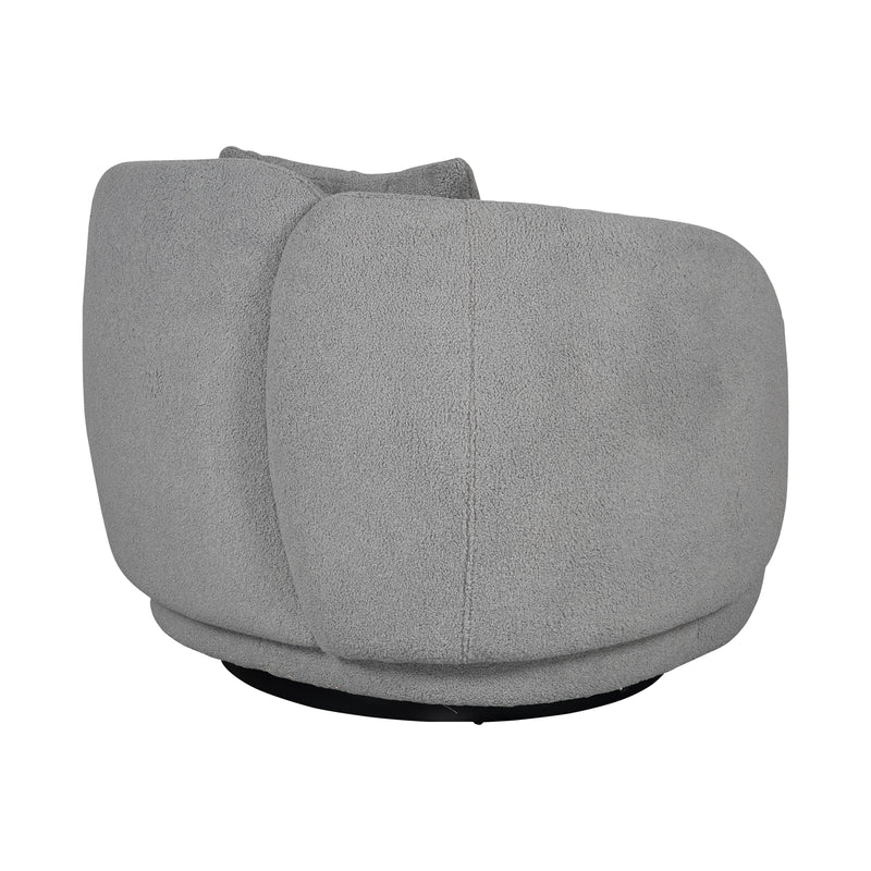 Tulip Blossom Boucle Swivel Lounge Armchair