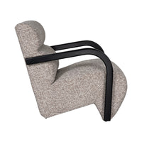 The Mosaic Bouclé Lounge Armchair with Black / Natural Frame in French Mist Grey / Toasted Oatmeal / Butter Cream