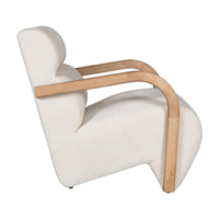 The Mosaic Bouclé Lounge Armchair with Black / Natural Frame in French Mist Grey / Toasted Oatmeal / Butter Cream