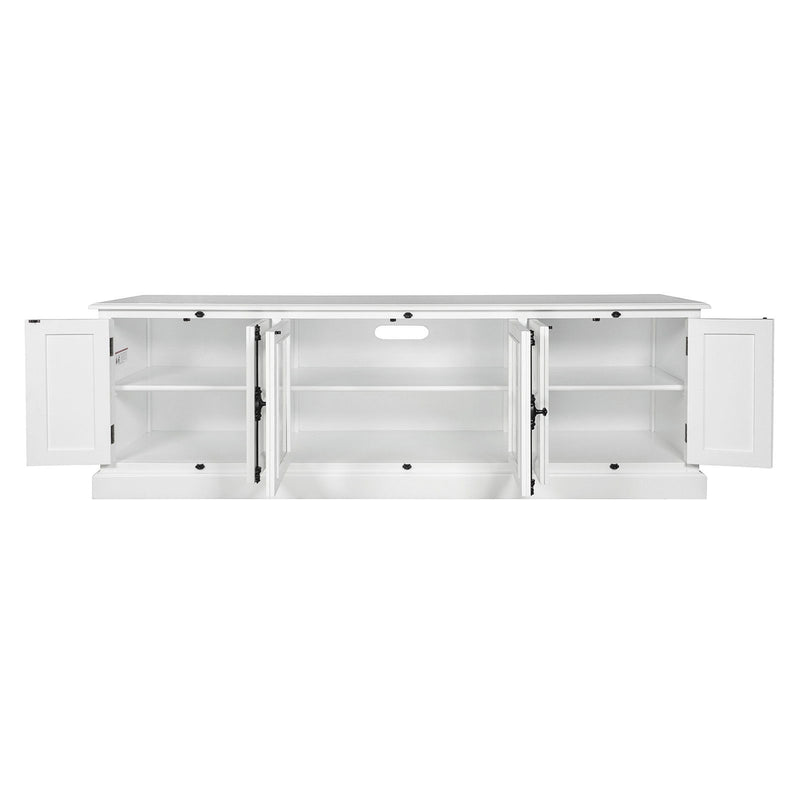 French Provincial Rustic Charm Glass-Door TV Entertainment Unit