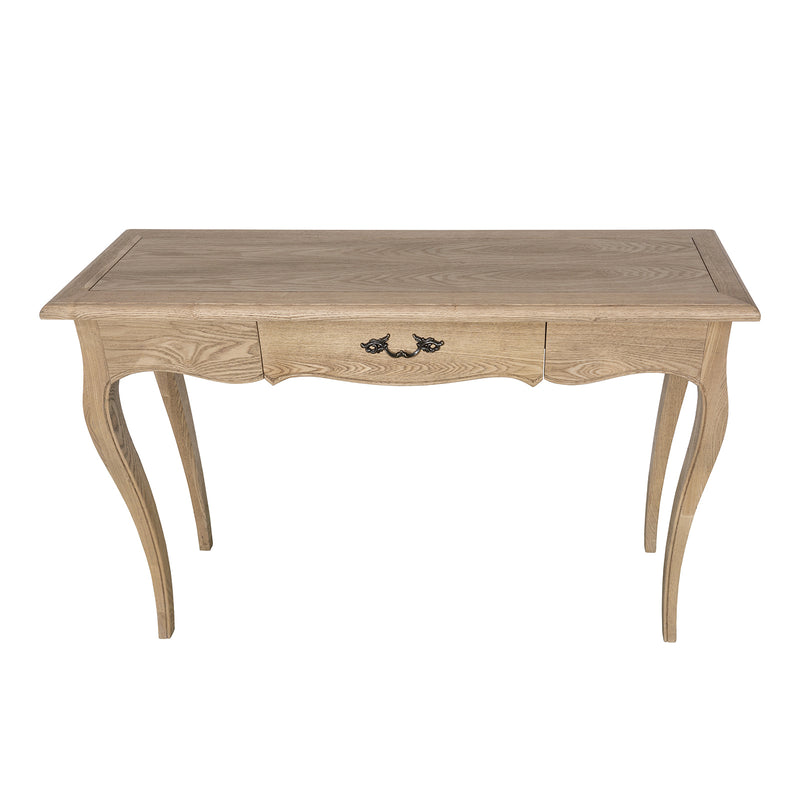 French Provincial Console Hall Table in Natural Oak