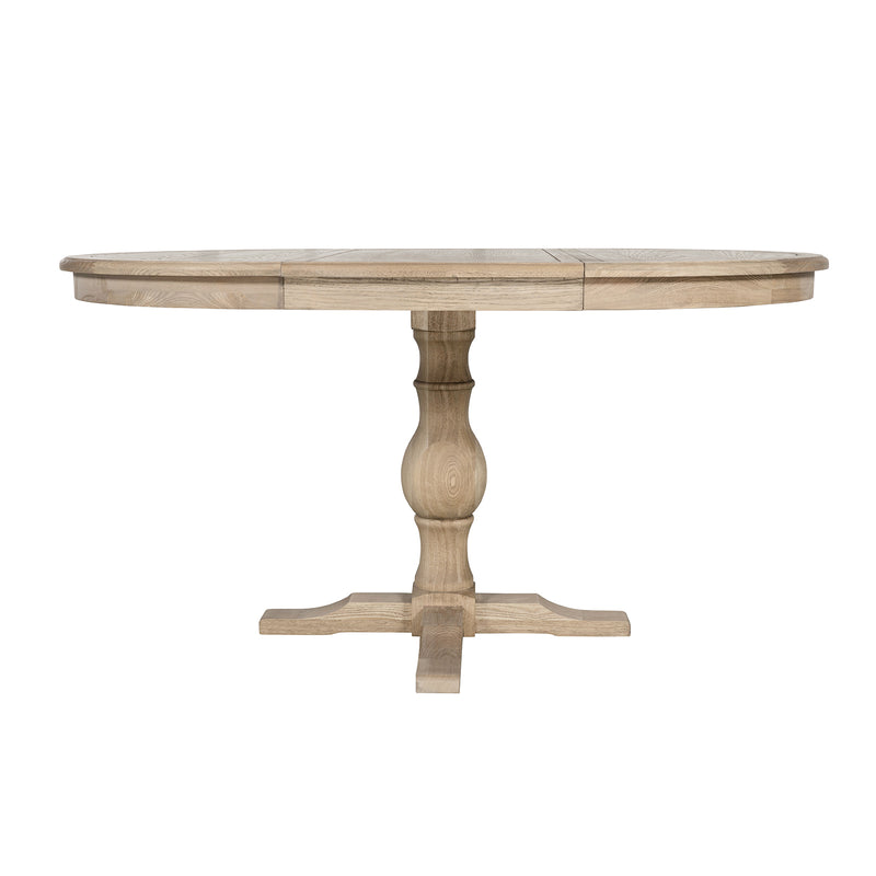 Hamptons Extendable/French Provincial Pedestal Round 100-150cm Extendable Dining Table NATURAL ASH