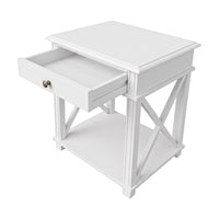 Hamptons Coastal Cross 1 Drawer Bedside Table