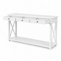 Hamptons Halifax Side Cross 3 Drawer Console Hall Table