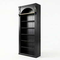 Hamptons Heritage Open Library Arched Extendable Bookshelf/Bookcase with Ladder 100cm - 300cm Wide