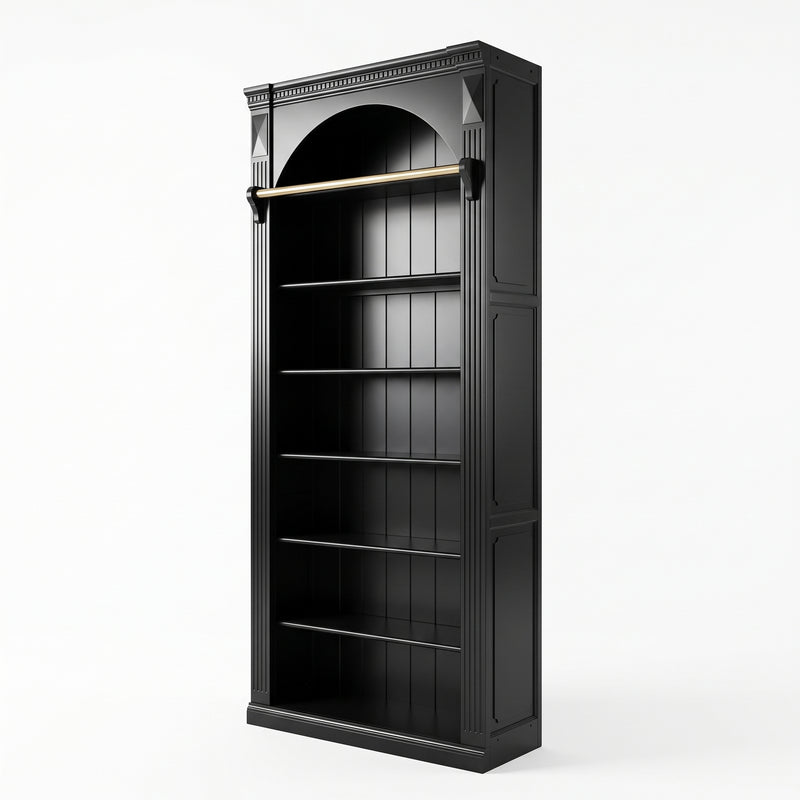 Hamptons Heritage Open Library Arched Extendable Bookshelf/Bookcase with Ladder 100cm - 300cm Wide