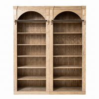 Hamptons Heritage Open Library Arched Extendable Bookshelf/Bookcase with Ladder 100cm - 300cm Wide