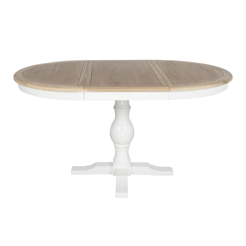 Hamptons Extendable/French Provincial Pedestal Round 100-150cm Extendable Dining Table NATURAL ASH