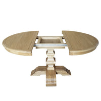 French Provincial Farmhouse Extendable Round Pedestal Dining Table