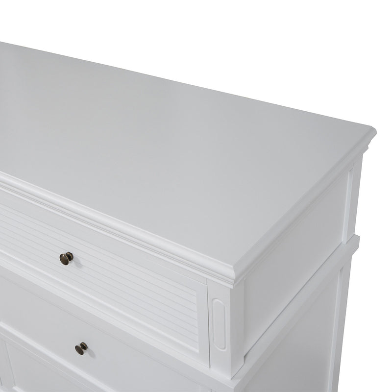 Hamptons Coastal Seaside 6 Drawer Chest Tallboy Cabinet