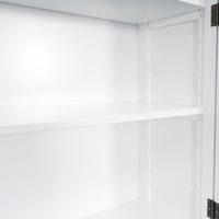 Hamptons Louvre 2 Glass Door Hutch Display and Buffet Cabinet Bookcase Cupboard