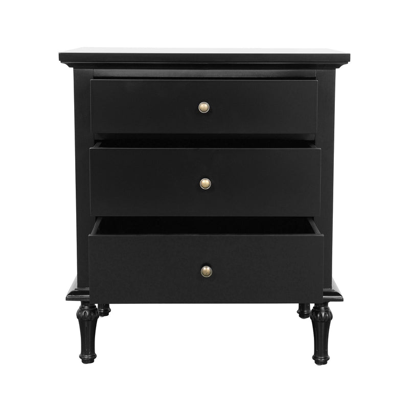 Hamptons Heritage 3 Drawer Bedside Lamp Table
