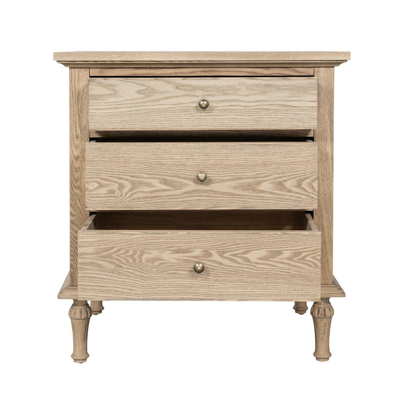 Hamptons Heritage 3 Drawer Bedside Lamp Table