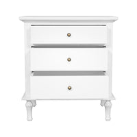 Hamptons Heritage 3 Drawer Bedside Lamp Table