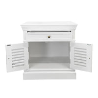 (Factory Second) Hamptons Classic 1 Drawer Bedside Table with Louvered Doors