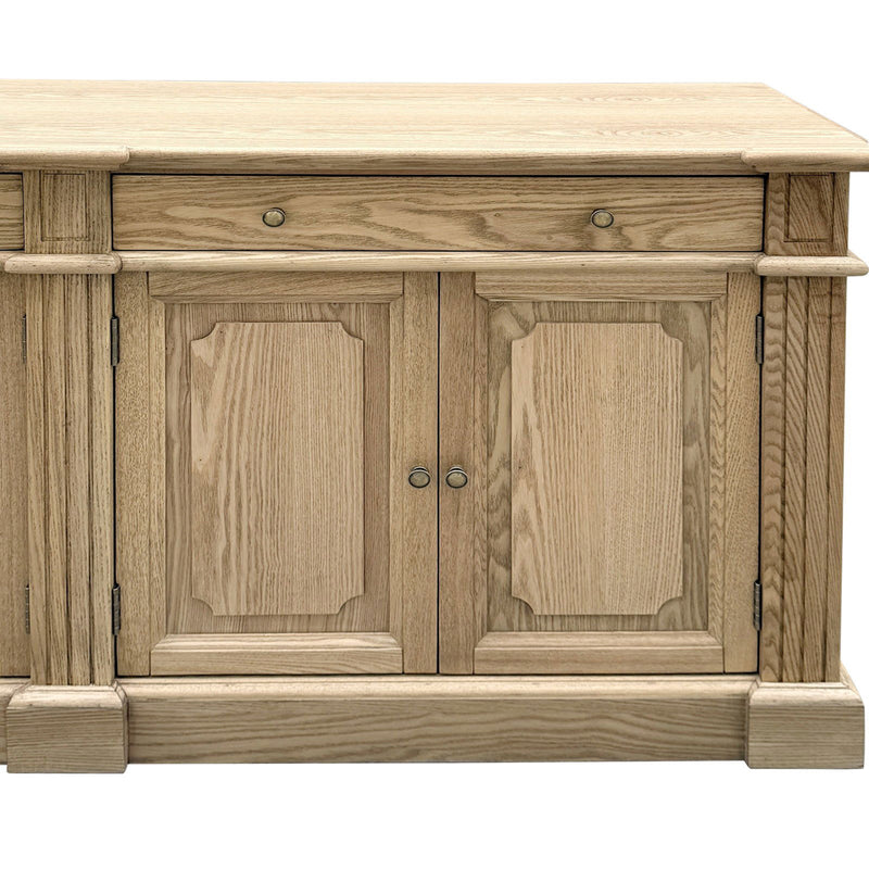 Harbourline Classic Hamptons Panelled Sideboard Buffet & Console Cabinet with 4 Doors & 2 Drawers
