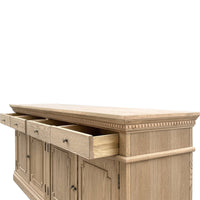 New England Hamptons 4 Drawers 4 Doors Sideboard Buffet & Console Cabinet