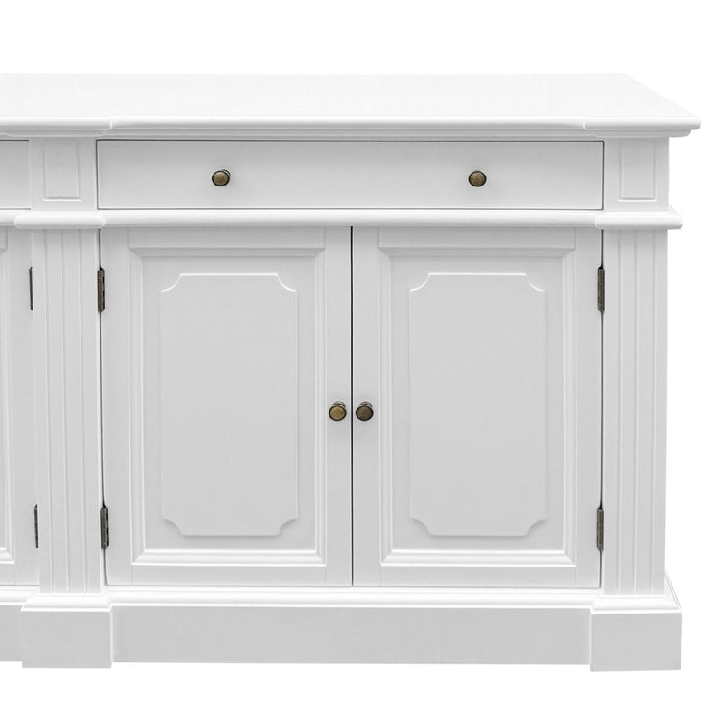 Harbourline Classic Hamptons Panelled Sideboard Buffet & Console Cabinet with 4 Doors & 2 Drawers