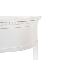 Hamptons Coastal Half-Moon Curve Hallway Console Table Dentil Molding Design