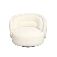 Tulip Blossom Boucle Swivel Lounge Armchair