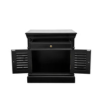 (Factory Second) Hamptons Classic 1 Drawer Bedside Table with Louvered Doors