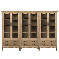 French Provincial Display Cabinet & Bookcase Natural Ash/ Modular Design