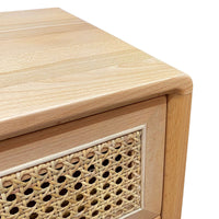 Contemporary Modern Scandinavian Nordic Rattan Bedside Table