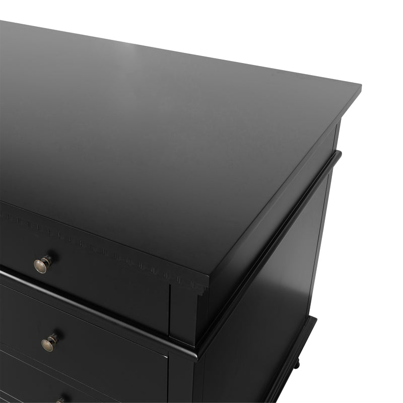 New England Hamptons Executive Desk with Dentil Moulding & Turned Legs – 6 Drawer 1 cupboard Pedestal Study Desk