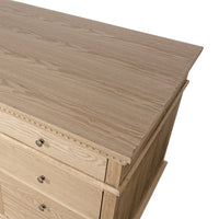 New England Hamptons Executive Desk with Dentil Moulding & Turned Legs – 6 Drawer 1 cupboard Pedestal Study Desk