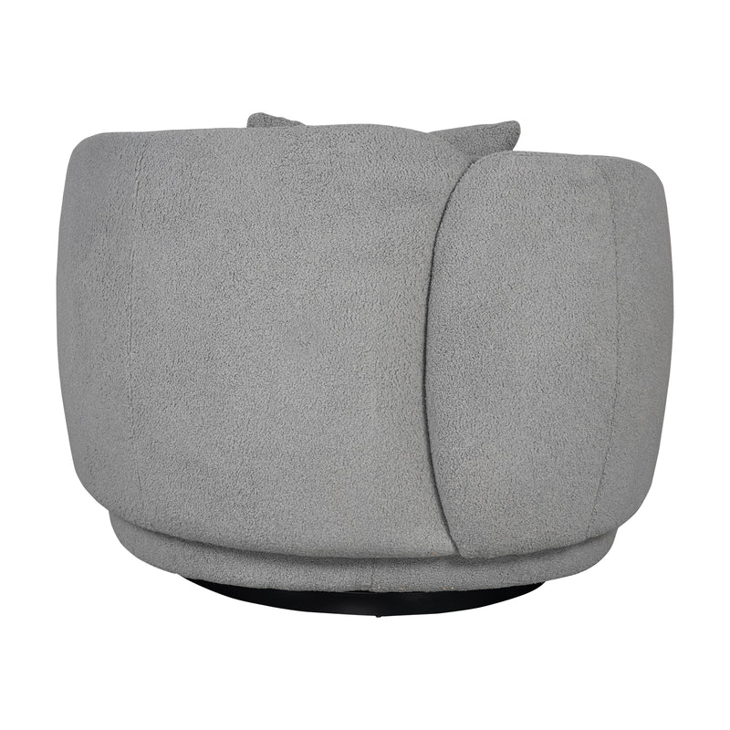 Tulip Blossom Boucle Swivel Lounge Armchair