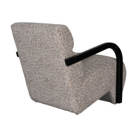 The Mosaic Bouclé Lounge Armchair with Black / Natural Frame in French Mist Grey / Toasted Oatmeal / Butter Cream