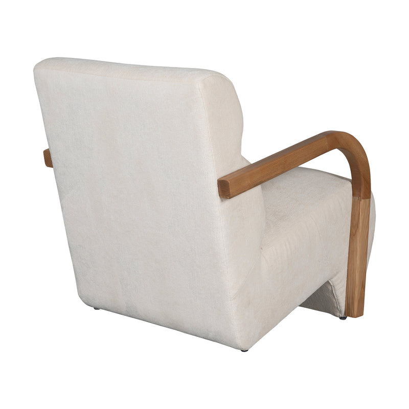 The Mosaic Bouclé Lounge Armchair with Black / Natural Frame in French Mist Grey / Toasted Oatmeal / Butter Cream