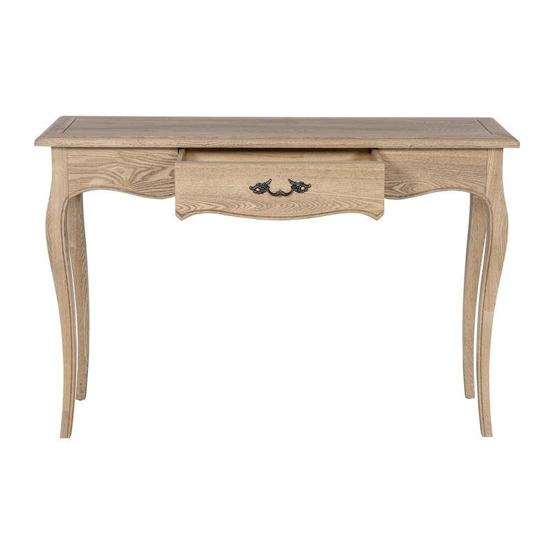 French Provincial Console Hall Table in Natural Oak