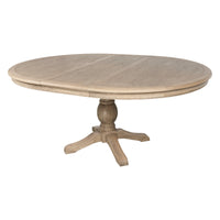 French Provincial Farmhouse 140-180cm Pedestal Extendable Round Dining Table Elm wood