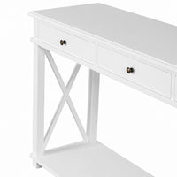 Hamptons Halifax Side Cross 3 Drawer Console Hall Table