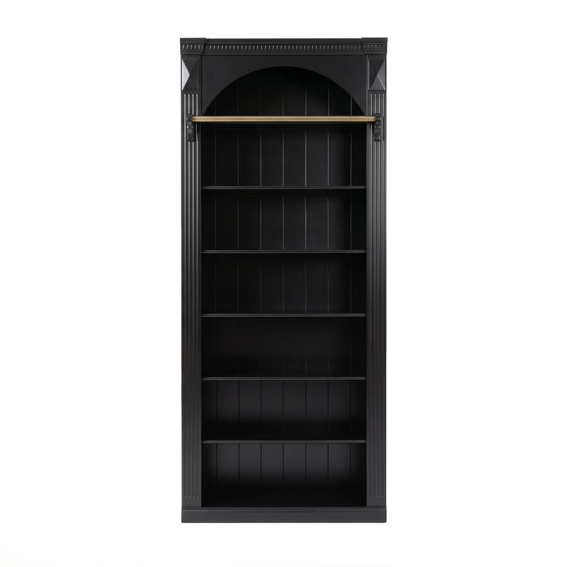 Hamptons Heritage Open Library Arched Extendable Bookshelf/Bookcase with Ladder 100cm - 300cm Wide