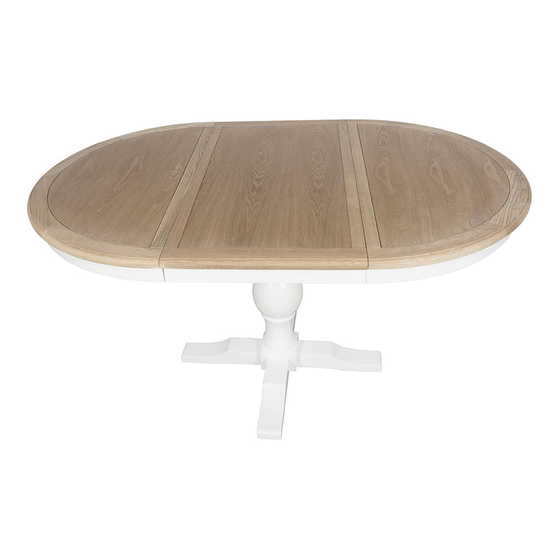 Hamptons Extendable/French Provincial Pedestal Round 100-150cm Extendable Dining Table NATURAL ASH
