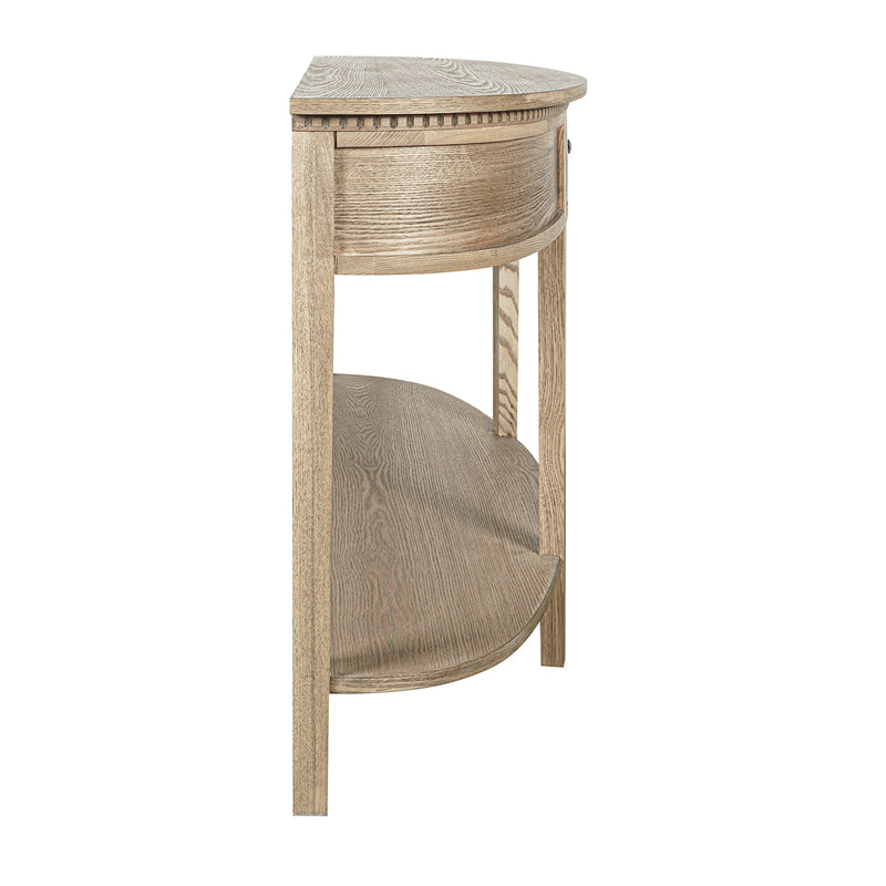 Hamptons Coastal Half-Moon Curve Hallway Console Table Dentil Molding Design