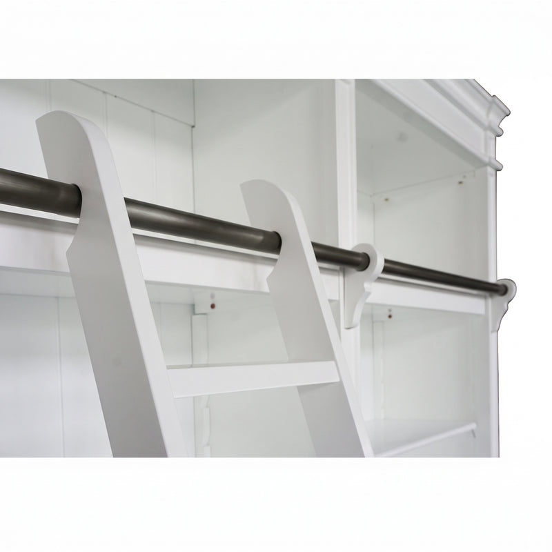 Hamptons Halifax Open Library Bookcase with Ladder 170cm