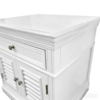 (Factory Second) Hamptons Classic 1 Drawer Bedside Table with Louvered Doors