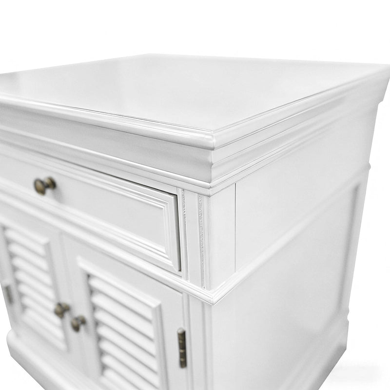 (Factory Second) Hamptons Classic 1 Drawer Bedside Table with Louvered Doors