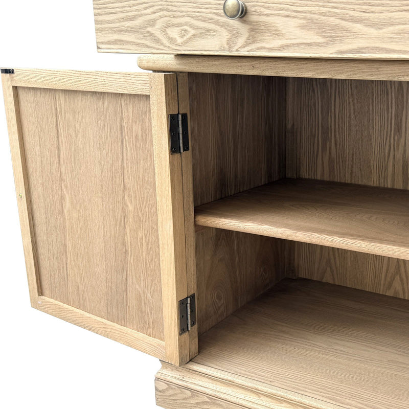 New England Hamptons 4 Drawers 4 Doors Sideboard Buffet & Console Cabinet