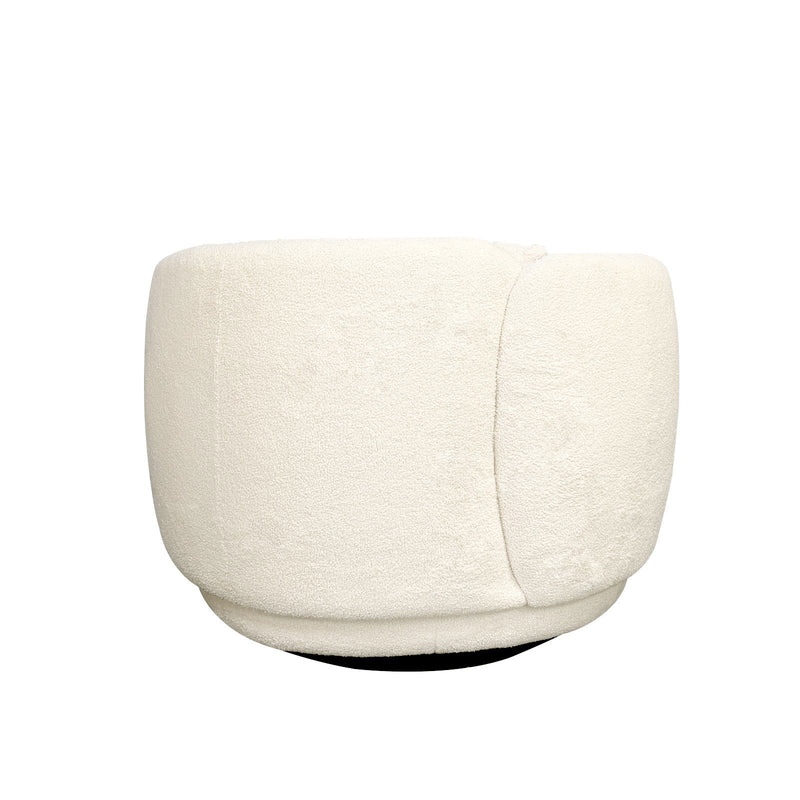 Tulip Blossom Boucle Swivel Lounge Armchair