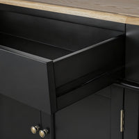Hamptons Coastal Curve Sideboard Buffet & Ash Top Console Cabinet