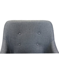 Set of 2 Upholstered Modern Fabric Dining Arm Chairs Grey